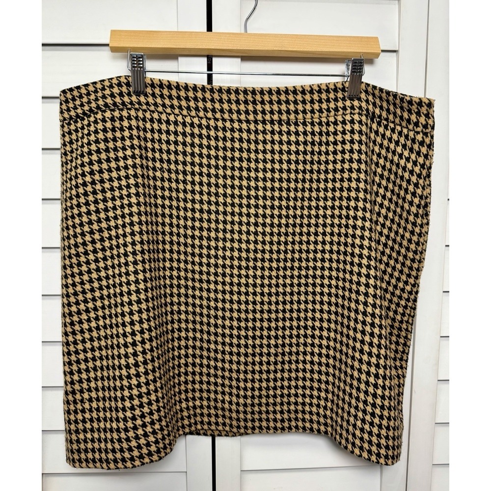 Nine West Houndstooth Tweed Wool Blend Mini Skirt Office Preppy Women's Size XXL